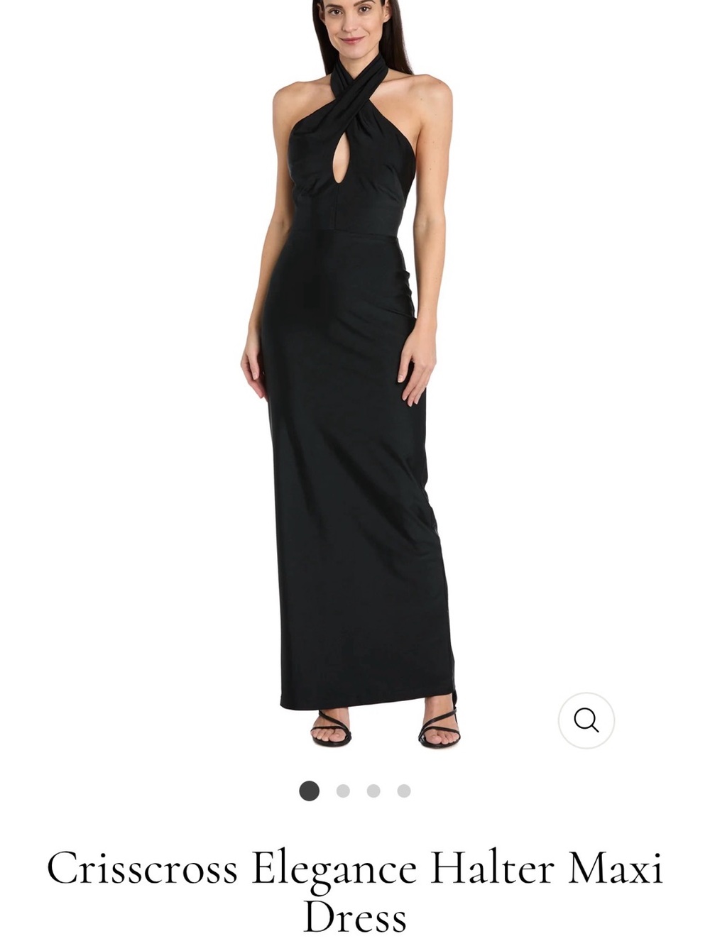 NWT Nightway by R&M Richards Crisscross Halter Gown, Black - Size 4